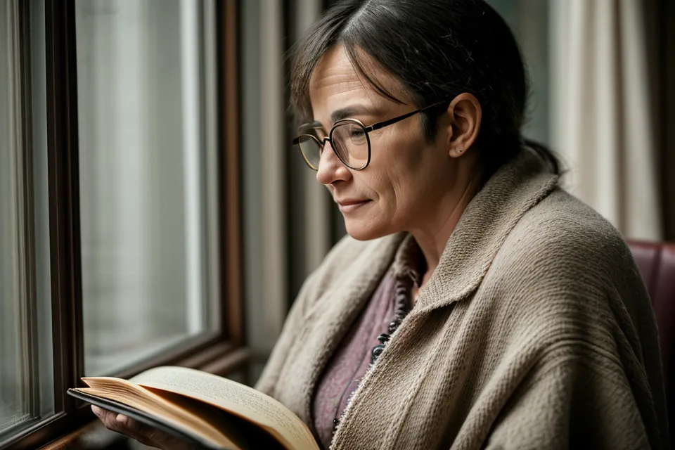 Reading comfortably at home after adjusting to progressive lenses