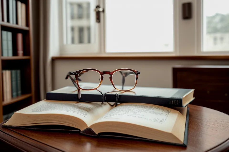 reading glasses set beside a tablet mid-scroll, a common sign of digital eye strain after 50