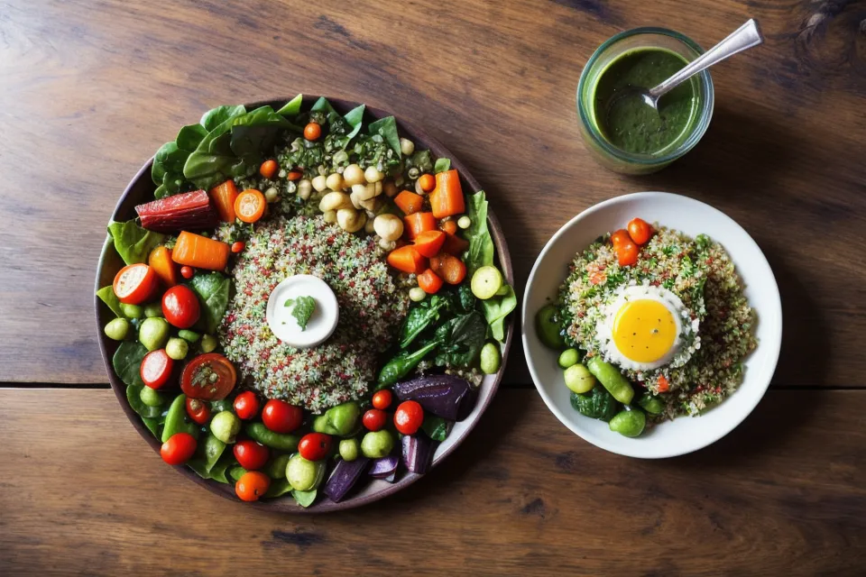 A plate of vegetables beside an eye vitamin capsule, part of a broader approach to aging vision