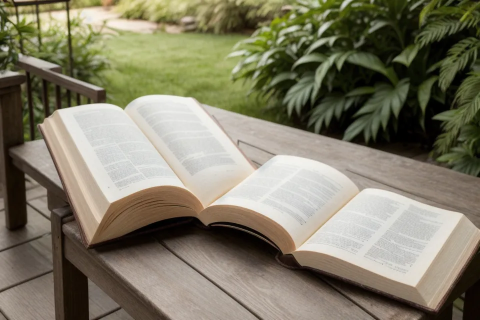 A woman reading a paperback in a sunlit spot, one of the small daily wins of managing aging vision after 40
