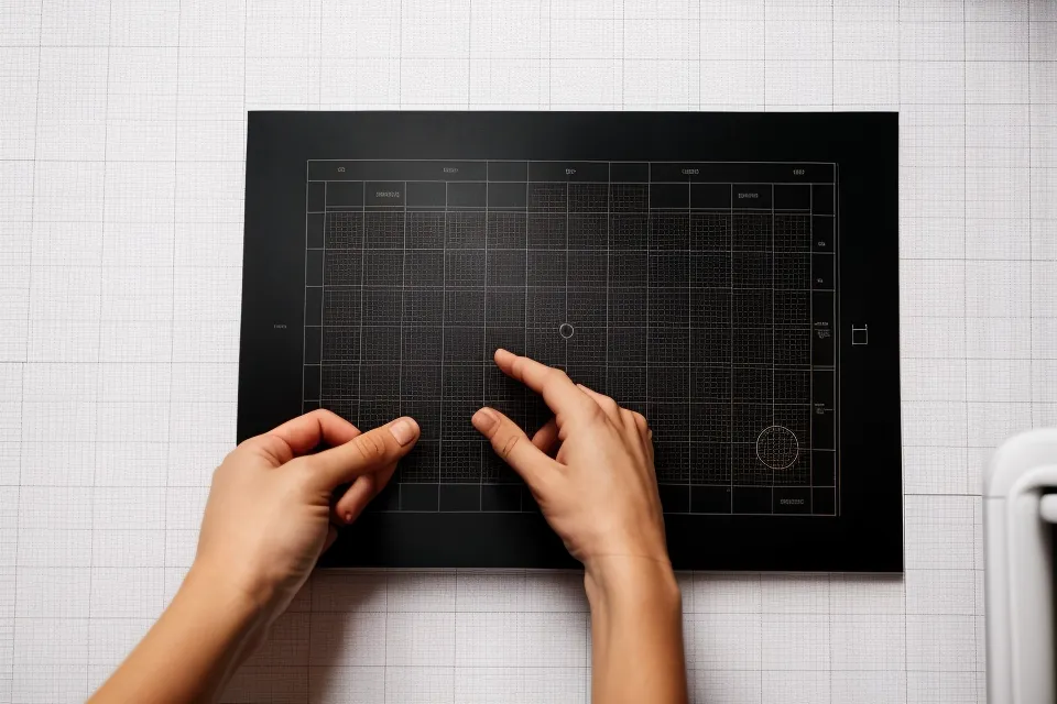 Woman over fifty holding an Amsler grid at home to check for early signs of macular degeneration